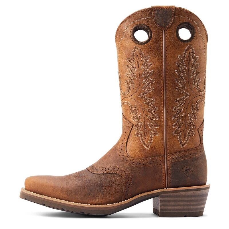 Men's Hybrid Roughstock Square Toe Western Boot in Brown