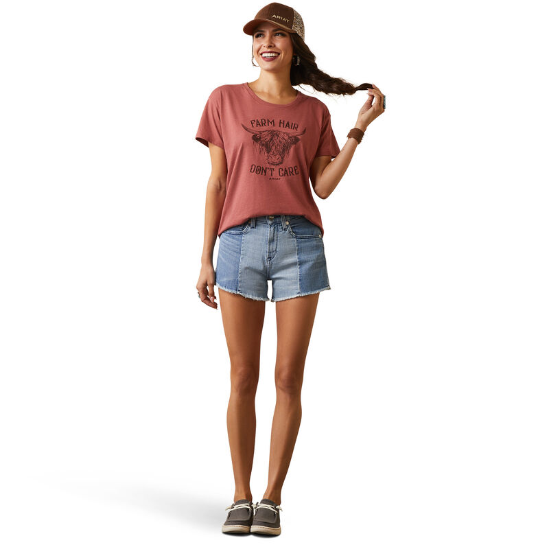 Women's Ariat Farm Hair T-Shirt in Red
