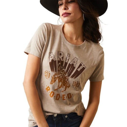 Women's Ariat Vintage Rodeo T-Shirt in Oatmeal