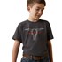 Boy's Ariat Barbed Wire Steer T-Shirt in Charcoal