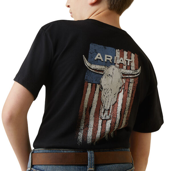 Ariat Boy's Ariat ST-Shirtr Skull Flag T-Shirt