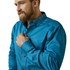 Men's Team Logo Twill Fitted Shirt in Turquoise