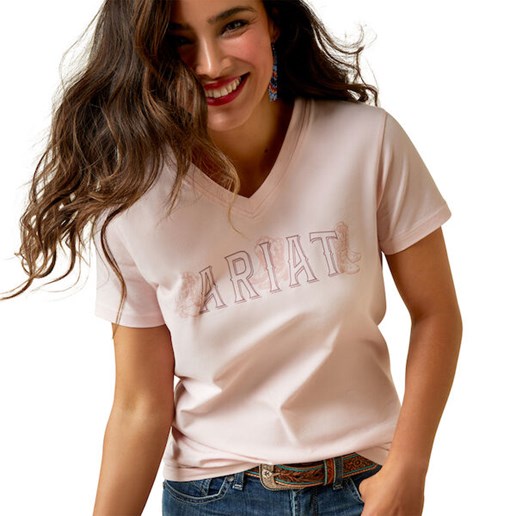 Women's Boot Outline T-Shirt in Pink