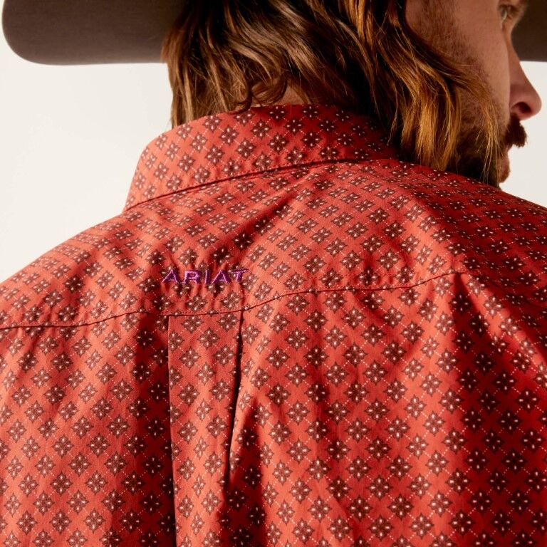 Ariat Men's Samson Classic Fit Shirt in Terra Rouge