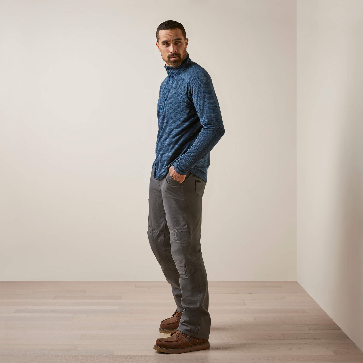 Ariat Men's Rebar Gridwork Baselayer 1/4 Zip T-Shirt