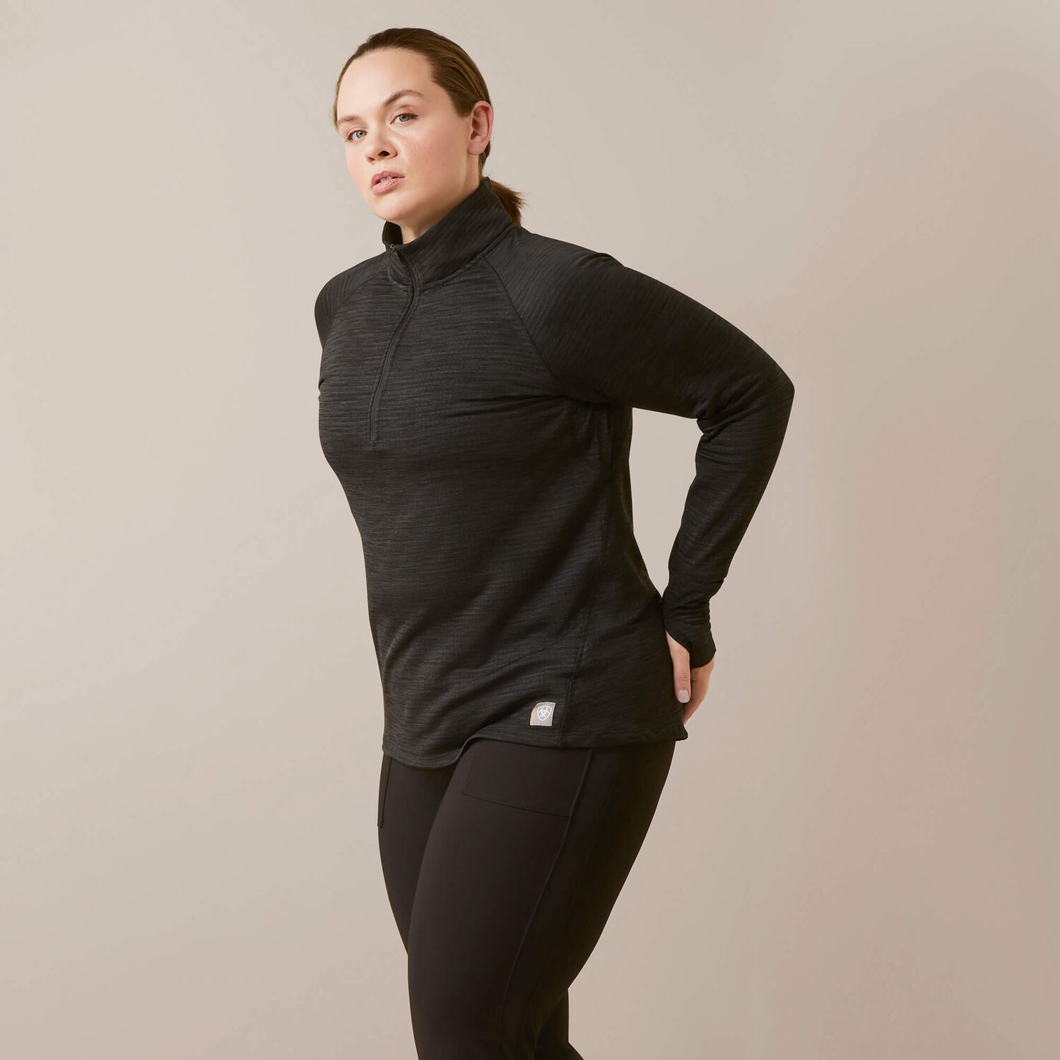 Ariat Women's Rebar Gridwork Baselayer 1/4 Zip T-Shirt