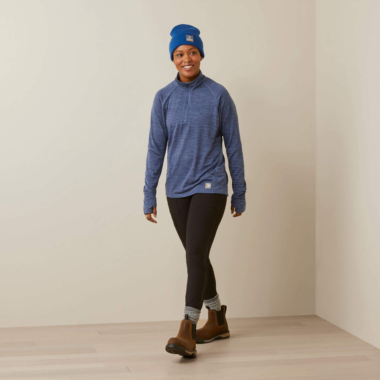 Ariat Women's Rebar Gridwork Baselayer 1/4 Zip T-Shirt