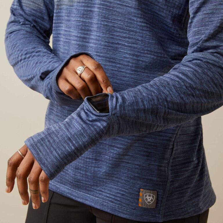Ariat Women's Rebar Gridwork Baselayer 1/4 Zip T-Shirt