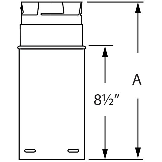 DuraVent PelletVent Pro Galvalume Pipe Extension, 3-In x 3-In To 10-In
