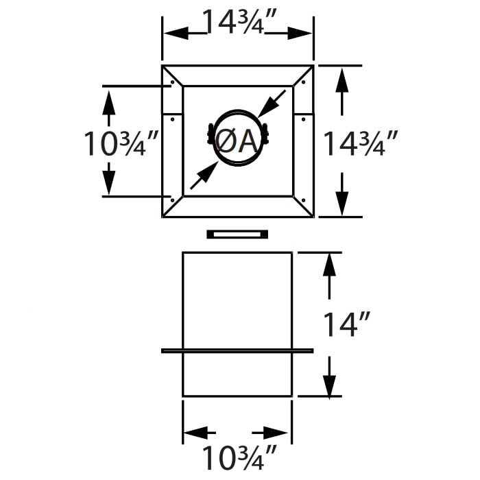 DuraVent PelletVent Pro Cathedral Ceiling Support Box, 3-In