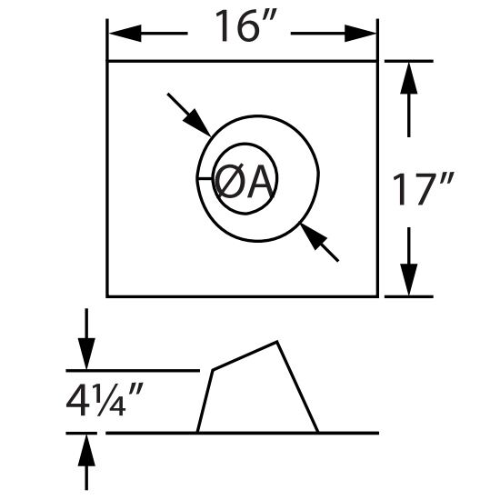 DuraVent PelletVent Pro Adjustable Roof Flashing, 16-In x 17-In x 4 1/4-In