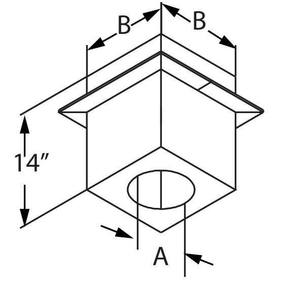 DuraVent DirectVent Pro Cathedral Ceiling Support Box, 4-In x 6 5/8-In