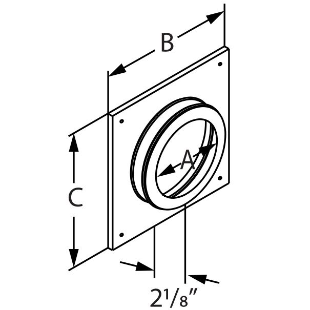 DuraVent DirectVent Pro Decorative Cover, 4-In x 6 5/8-In