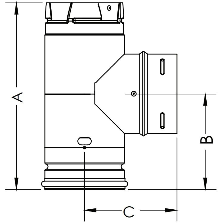 DuraVent PelletVent Pro Single Tee With Clean-Out Tee Cap, 4-In