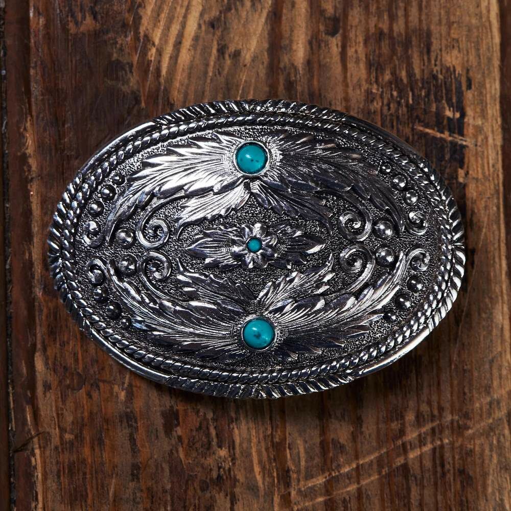 AndWest Fancy Feather Buckle with Turquoise