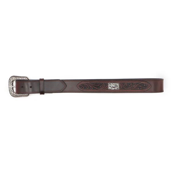 AndWest Men's 1 1/2-In Tooled And Metal Concho Overlay Belt in Brown