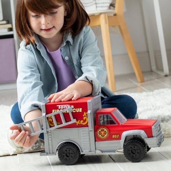 Basic Fun Tonka Steel Classic Fire Rescue Truck Toy