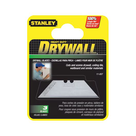 Stanley 1992 ABS Drywall Blade Card, 3-Pk