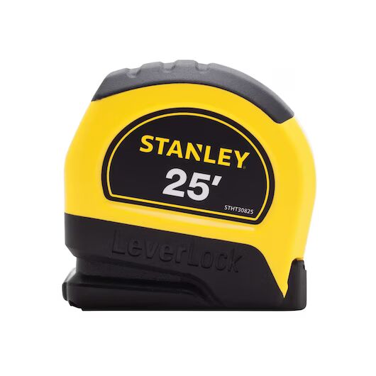 Stanley Leverlock Tape Measure, 25-Ft