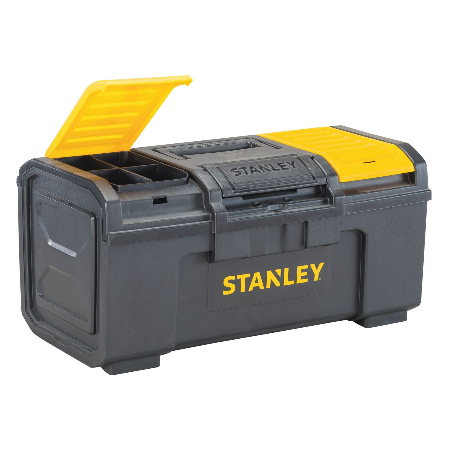 Stanley Basic Tool Box, 19", Plastic, Black/Yellow