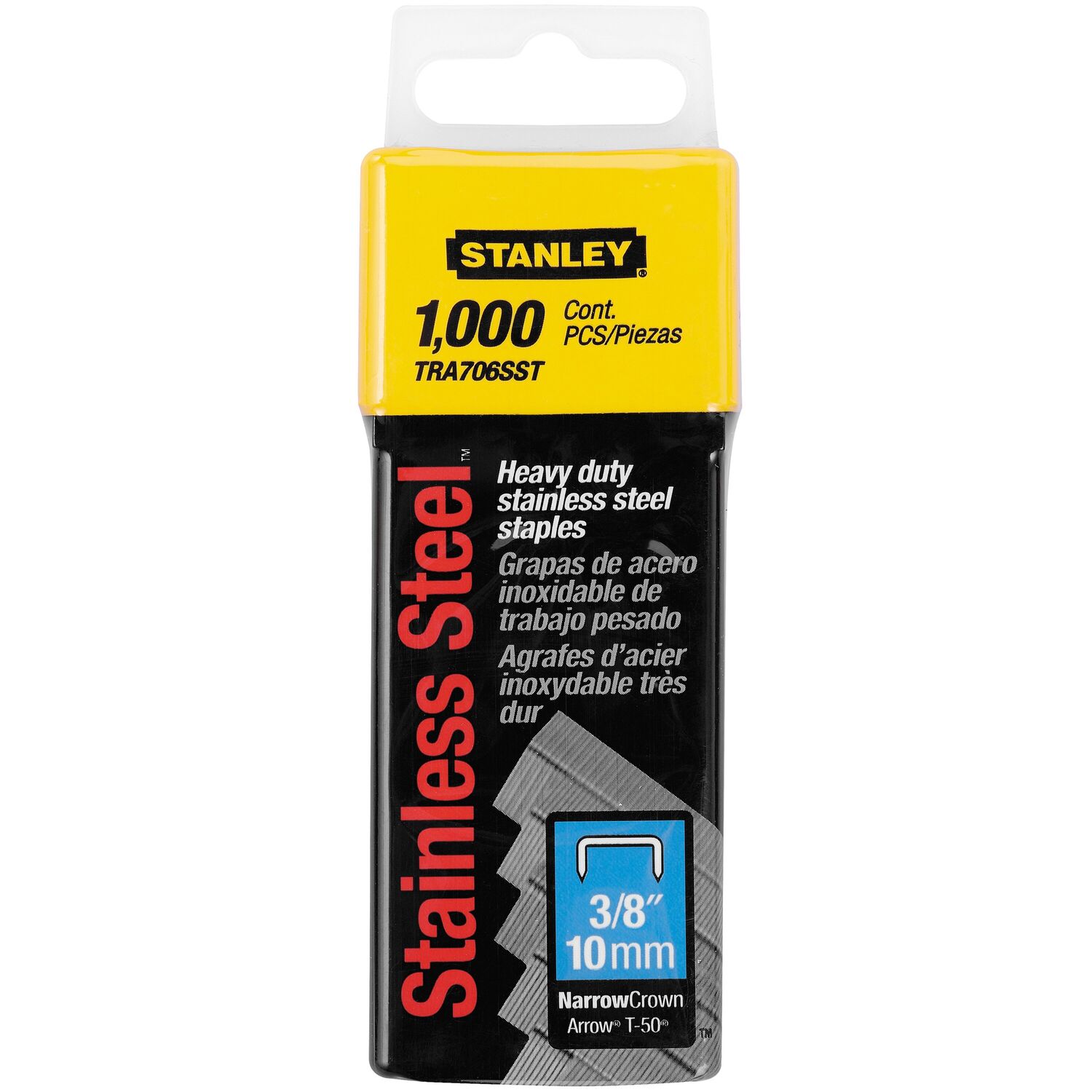 Stanley 3/8-Inch Heavy-Duty Stainless Steel Narrow Crown Staple