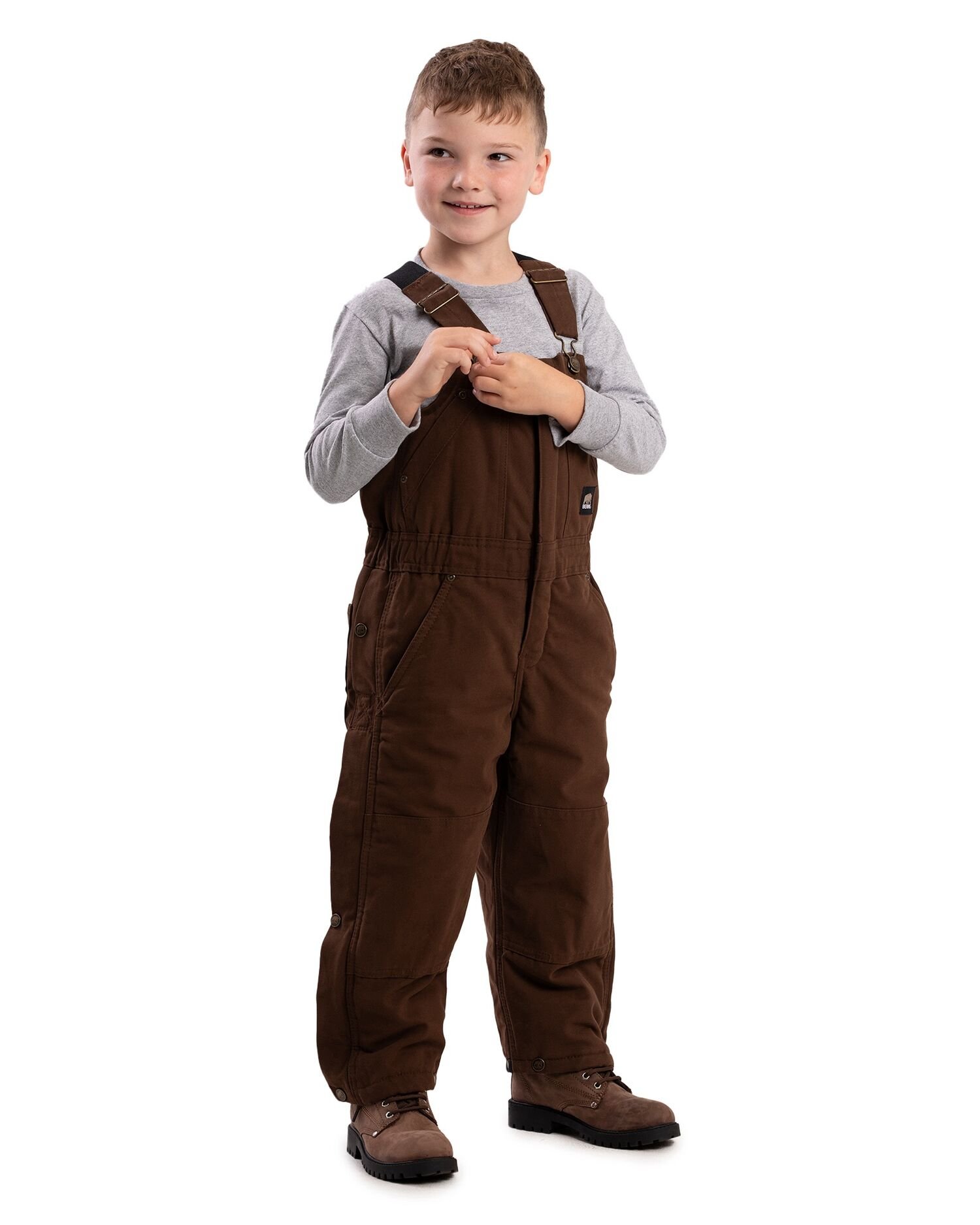 Youth Softstone Insulated Bib Overall in Bark