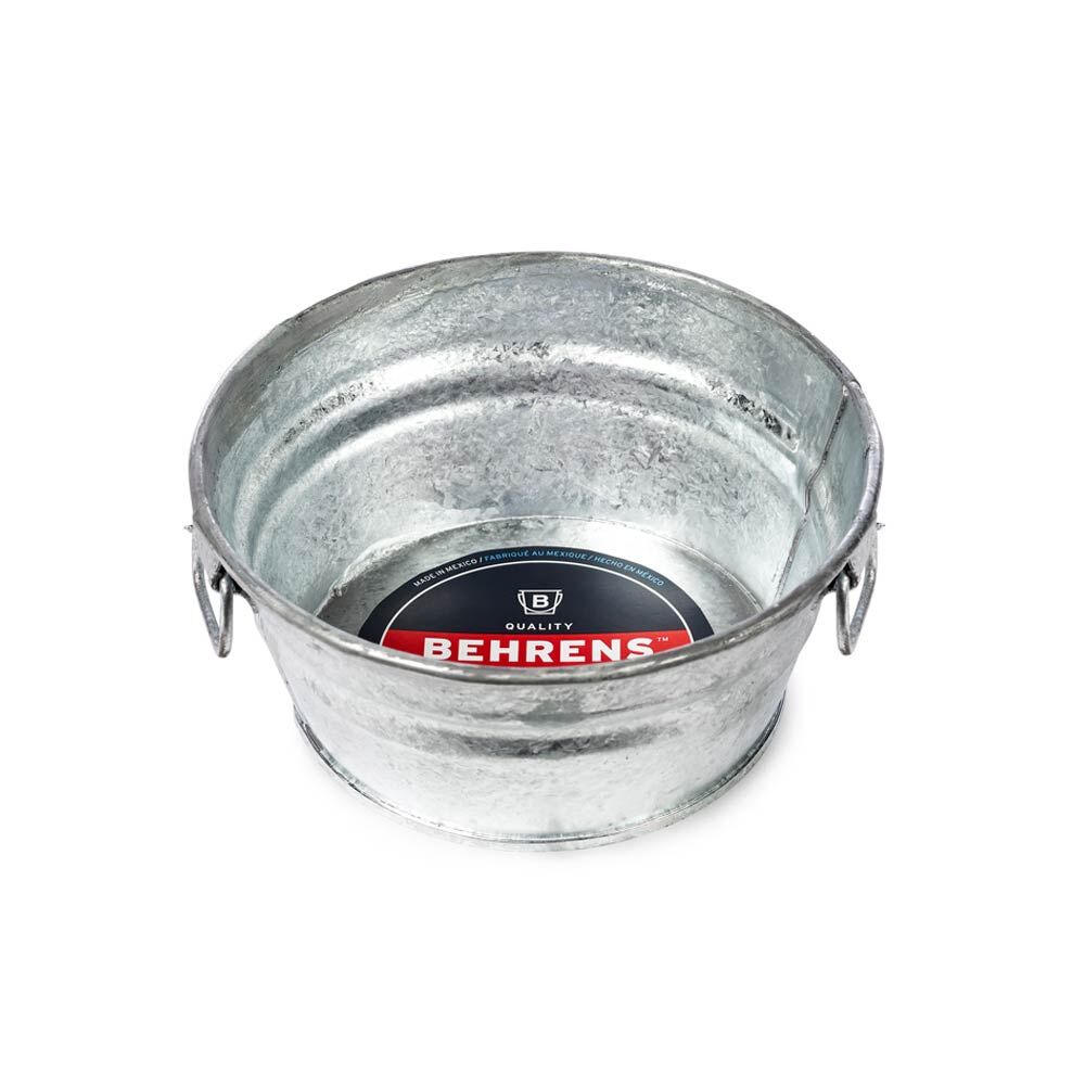 Behrens Hot Dipped Steel Mini Round Low Flat Tub, 1-Qt