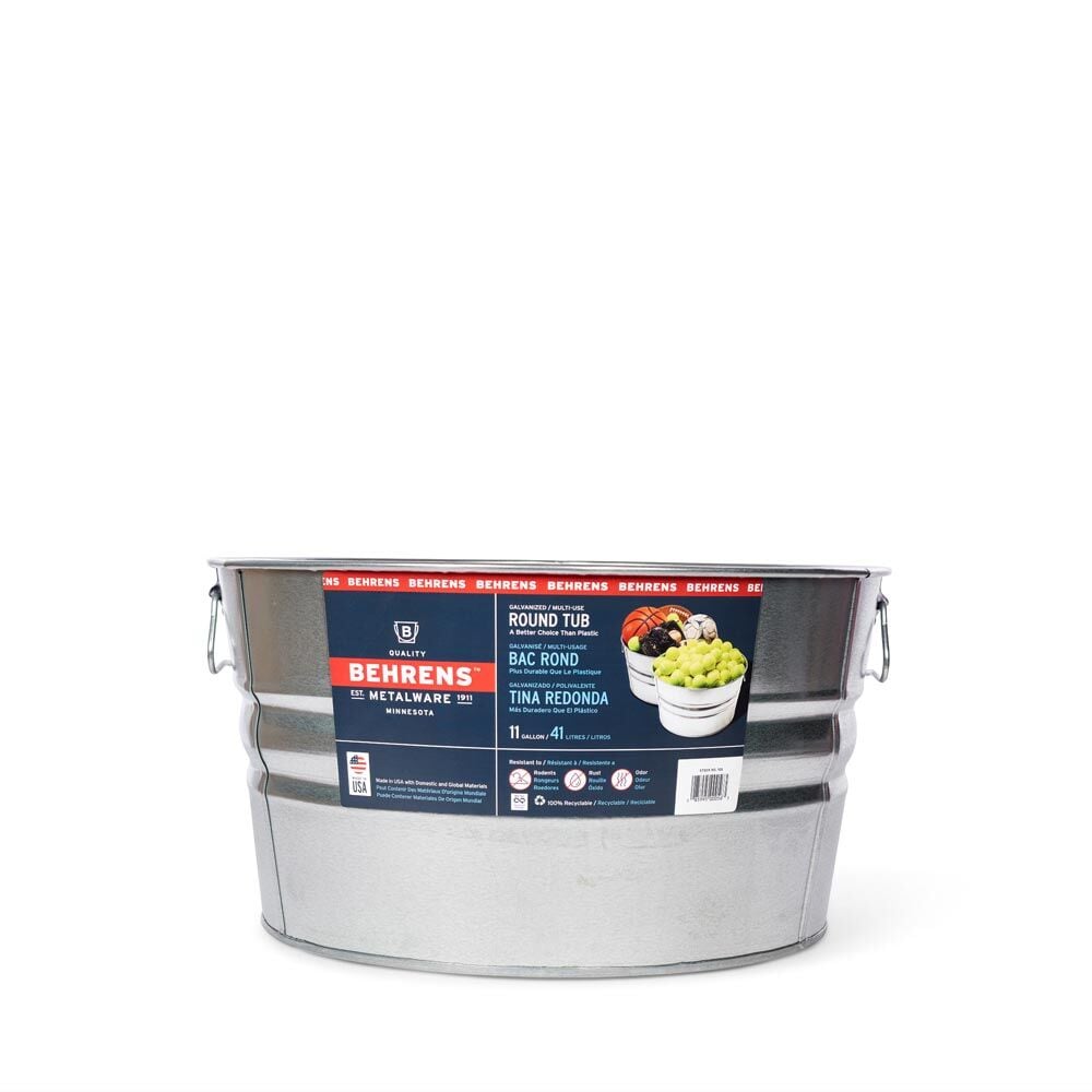 Behrens Galvanized Steel Round Tub, 11-Gal