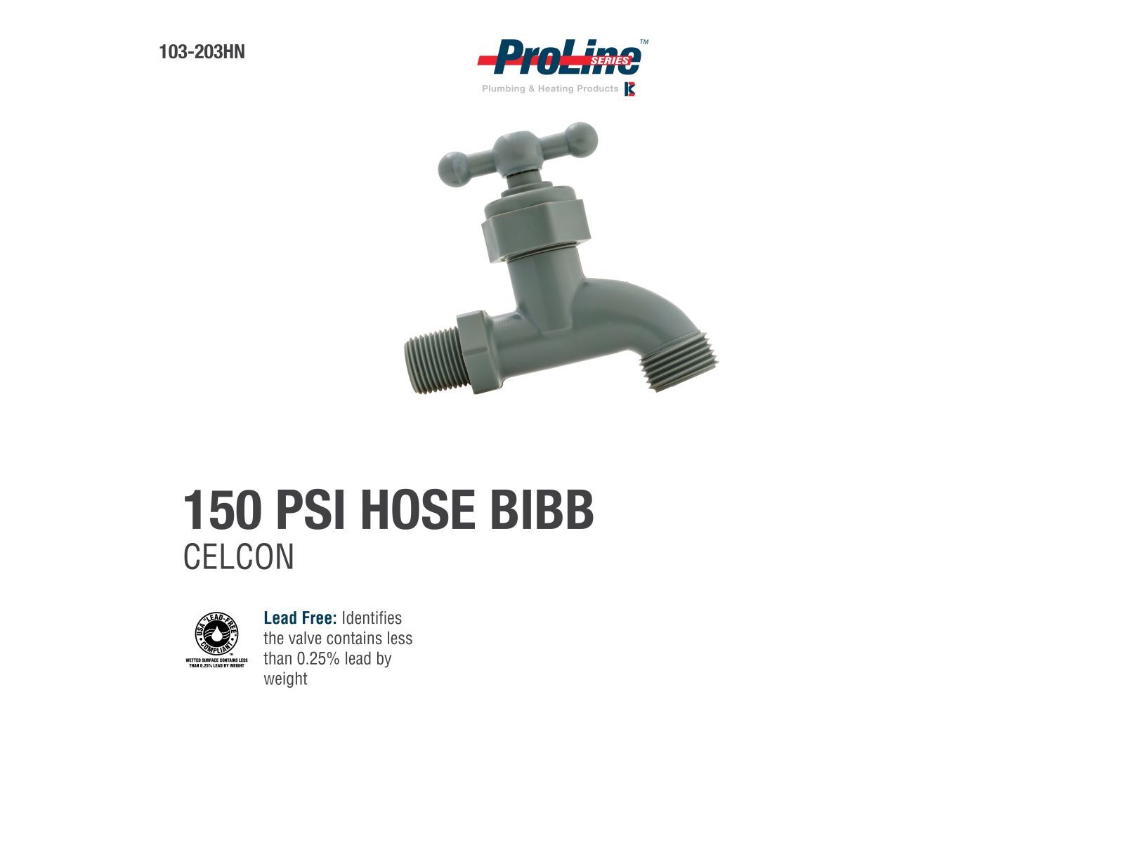 ProLine Celcon Hose Bibb, 1/2-In MIP x 3/4-In MHT