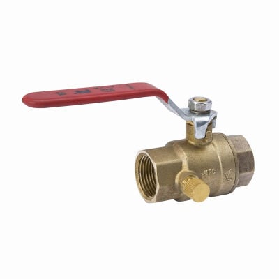 Proline Stop & Waste Forged Brass Ball Valve, 1/2-In Thread