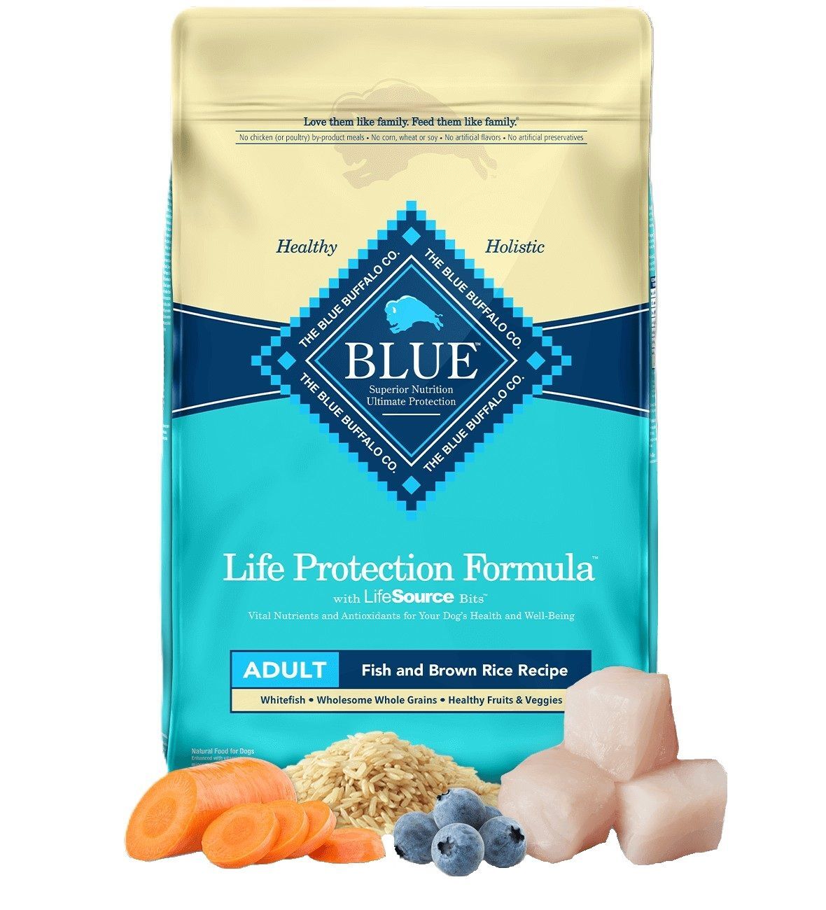 Blue Buffalo Life Protection Formula Adult Dog Fish and Brown Rice Recipe Dog Food, 30-Lb