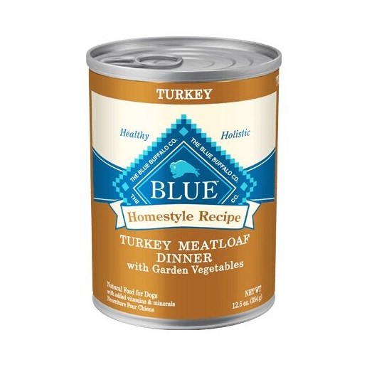 Blue Homestyle Recipe Turkey Meatloaf Dinner with Garden Vegetables Adult Wet Dog Food, 12-oz Can