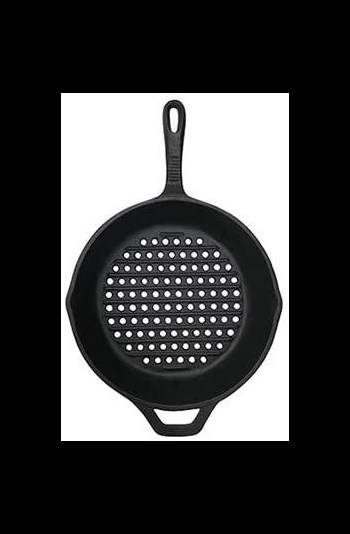 Round Cast Iron Grill Pan: 6.5 Inch / 10.25 Inch