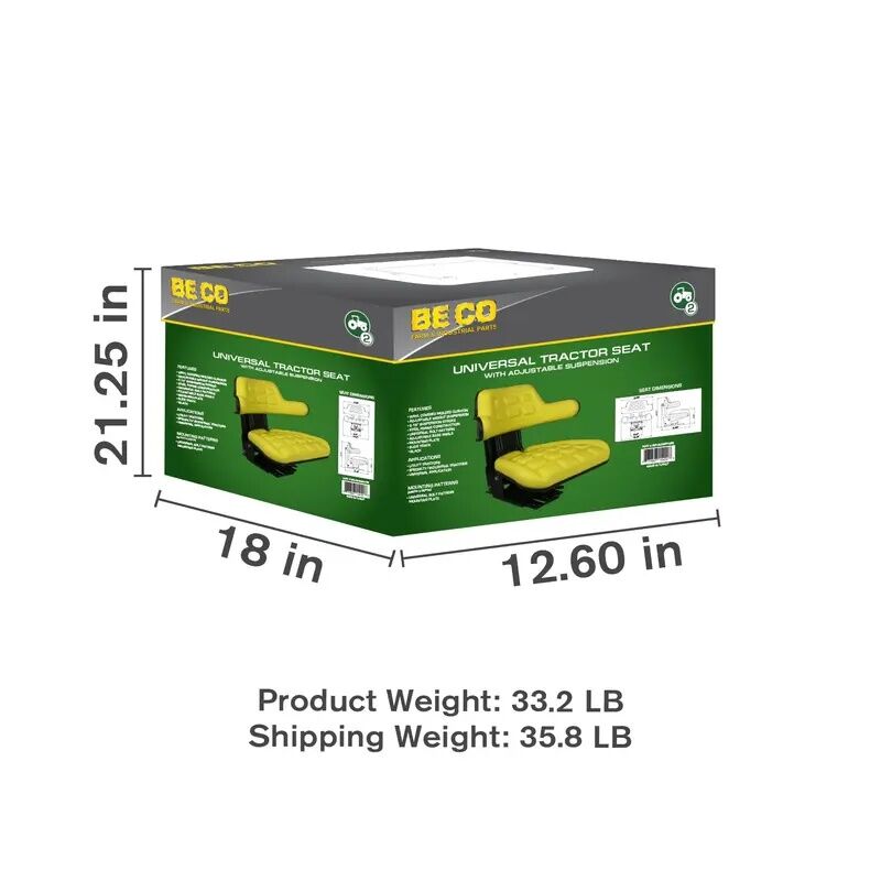 Barber Equipment Yellow Agricultural Universal Suspension Seat