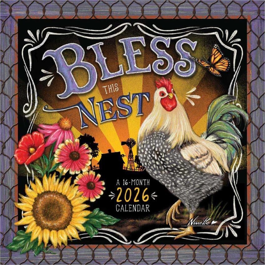 Brown Trout Publisher 2026 Bless This Nest Monthly Square Wall Calendar, 12-In x 24-In