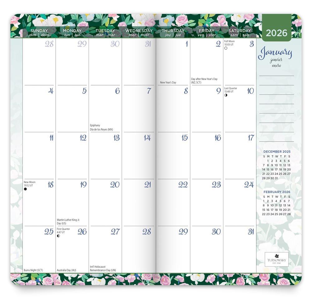 Brown Trout Publisher 2026-2027 House of Turnowsky Monthly Pocket Planner Calendar, 3.5-In x 6.5-In