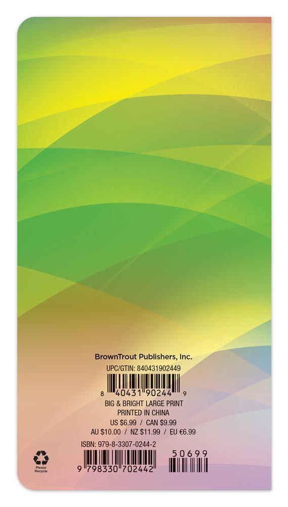 Brown Trout Publisher 2026-2027 Big & Bright Monthly Pocket Planner Calendar, 3.5-In x 6.5-In