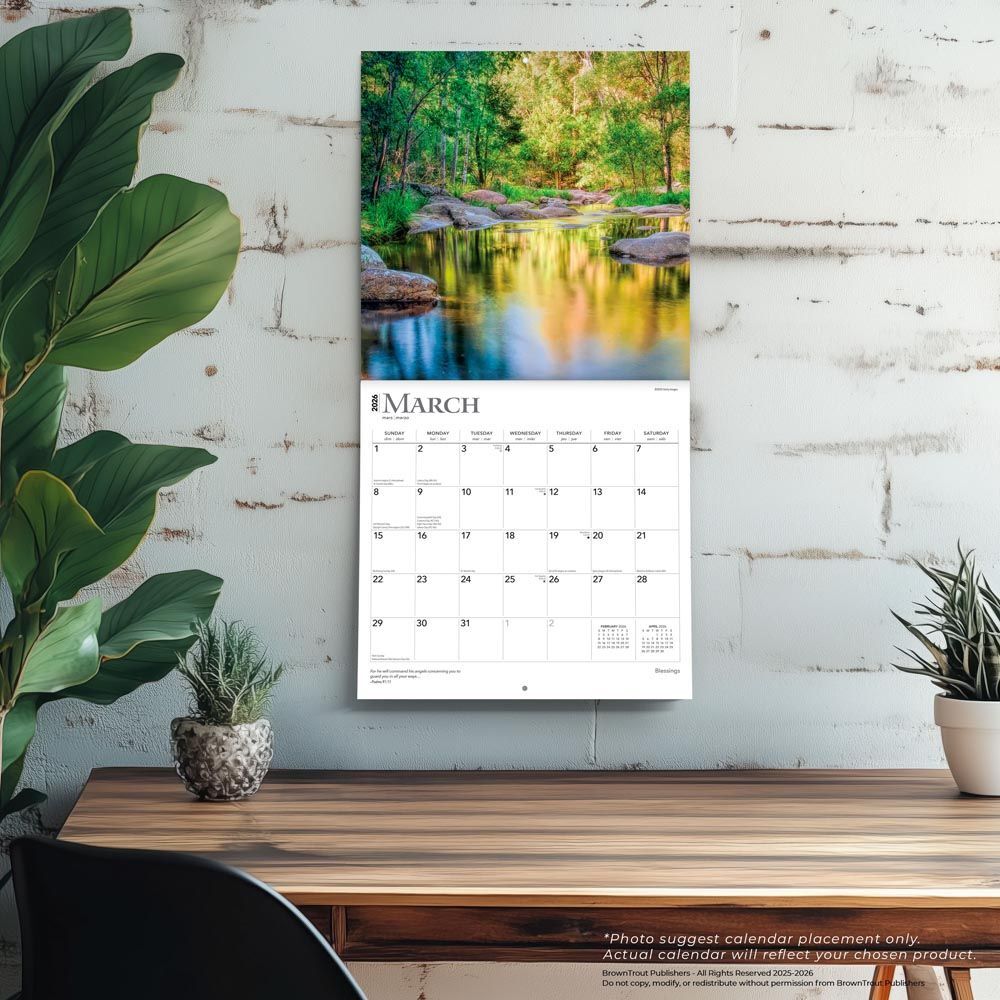 Brown Trout Publisher 2026 Blessings Monthly Square Wall Calendar, 12-In x 24-In