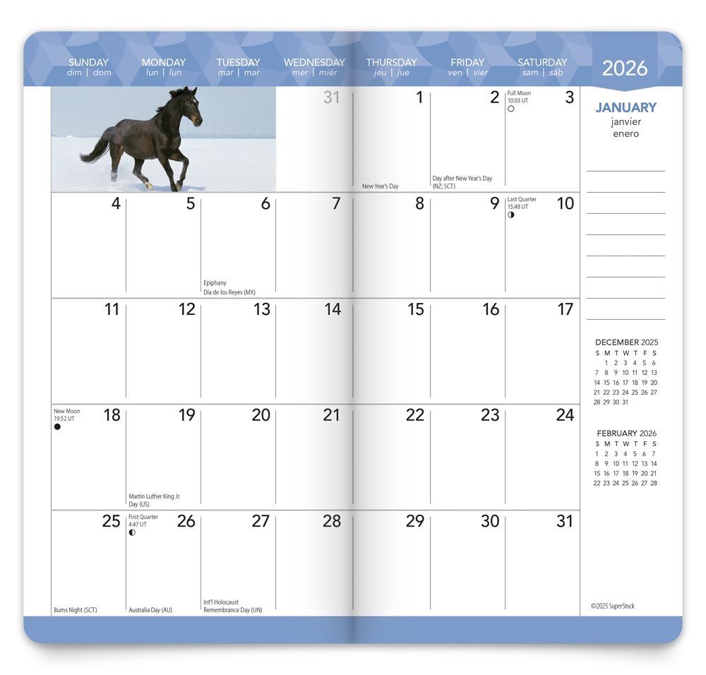 Brown Trout Publisher 2026-2027 Horse Lovers Monthly Pocket Planner Calendar, 3.5-In x 6.5-In