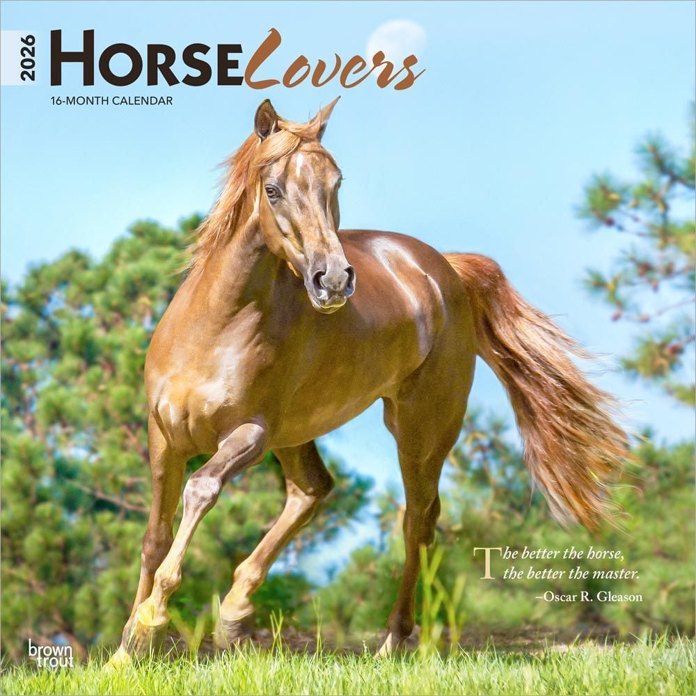 Brown Trout Publisher 2026 Horse Lovers Monthly Square Wall Calendar, 12-In x 24-In