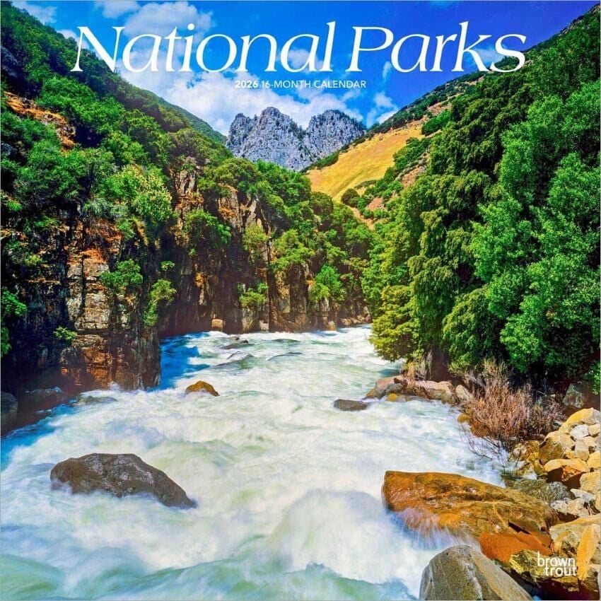 Brown Trout Publisher 2026 National Parks Monthly Square Wall Calendar, 12-In x 24-In