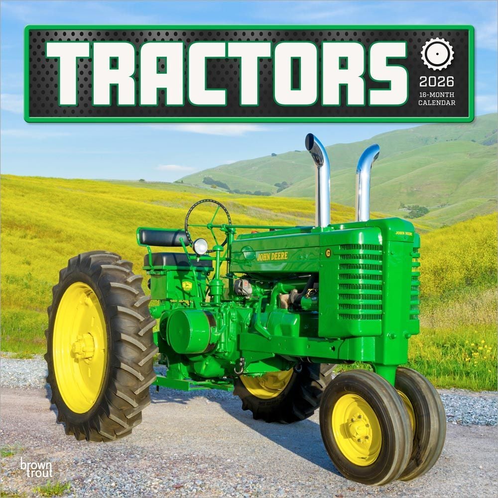 Brown Trout Publisher 2026 Tractors Monthly Squar Wall Calendar, 12-In x 24-In
