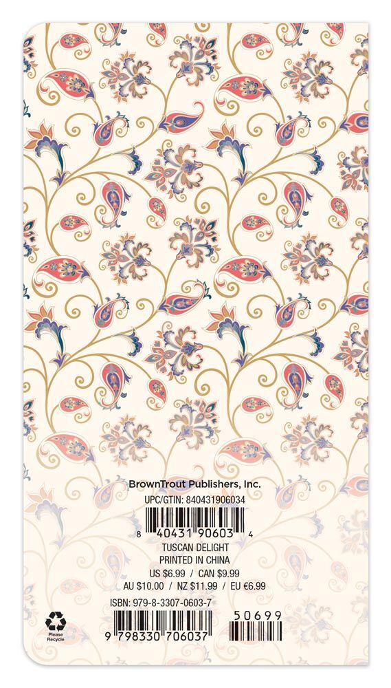 Brown Trout Publisher 2026-2027 Tuscan Delight Monthly Pocket Planner Calendar, 3.5-In x 6.5-In