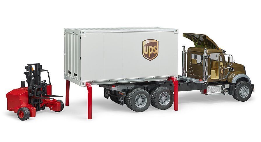 Bruder MACK Granite UPS Logistics Truck with Forklift Toy Set
