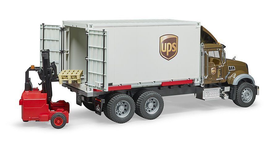 Bruder MACK Granite UPS Logistics Truck with Forklift Toy Set