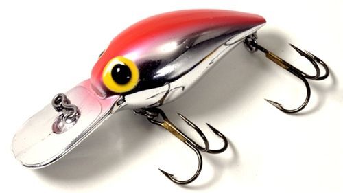Brad's Killer Fishing Gear Wiggler Metallic Silver/Red Crankbait, 3/8-Oz, 3-In