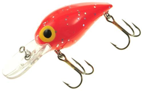 Brad's Killer Fishing Gear Wiggler Orange/Silver Glitter Crankbait, 3/8-Oz, 3-In