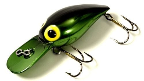Brad's Killer Fishing Gear Wiggler Metallic Green/Black Crankbait, 3/8-Oz, 3-In