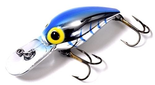 Brad's Killer Fishing Gear Wiggler Metallic Silver/Blue Herringbone Crankbait, 3/8-Oz, 3-In