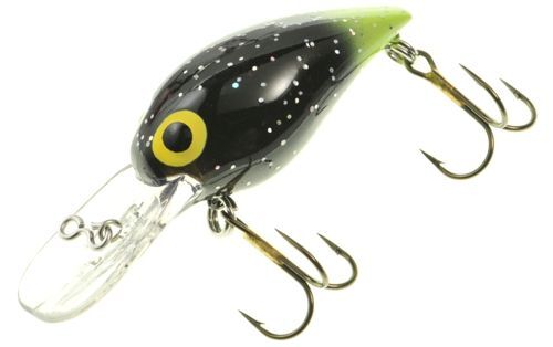 Brad's Killer Fishing Gear Wiggler Black/Chartreuse/Silver Flake Crankbait, 3/8-Oz, 3-In